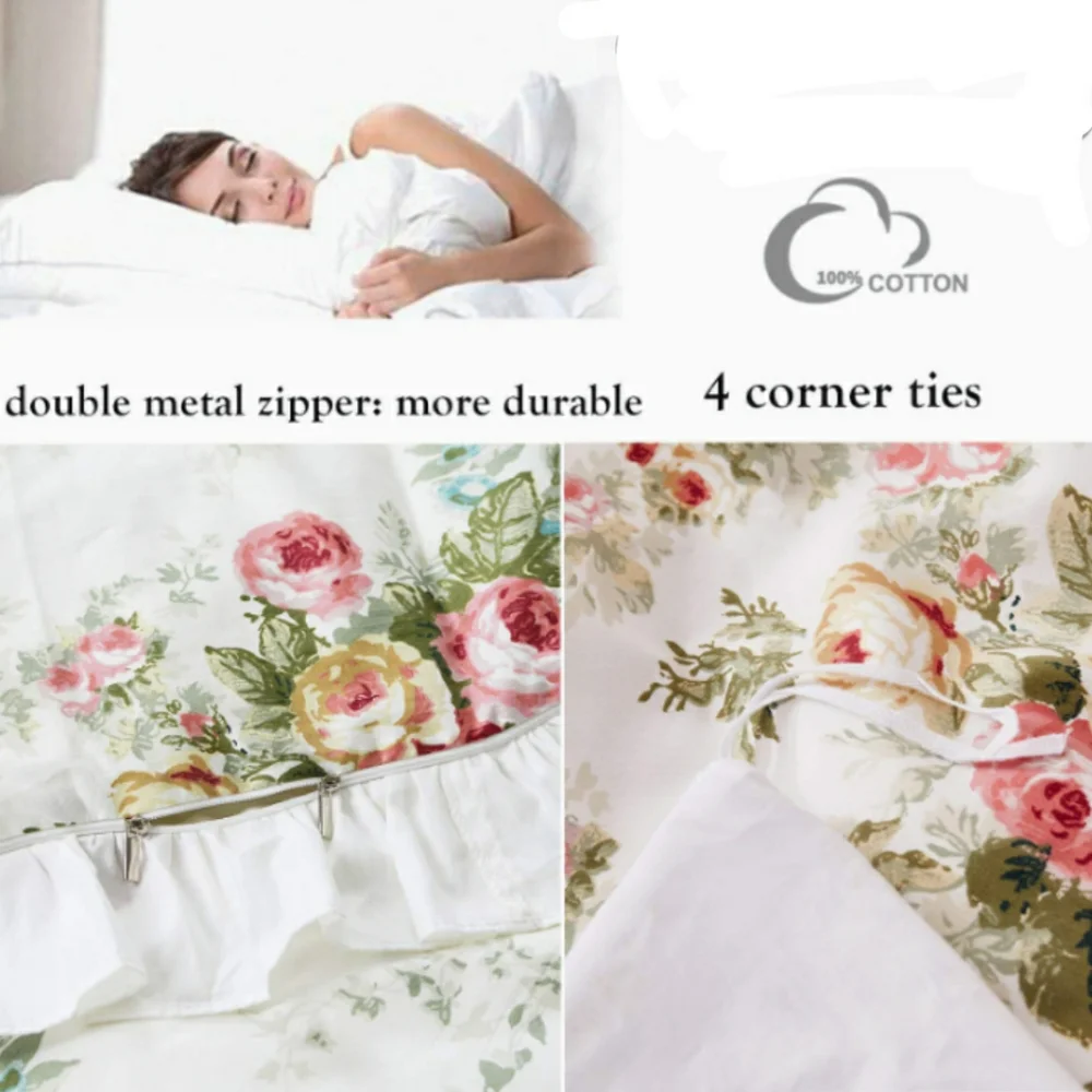 🆕⭐ Country Cottage floral cotton duvet set
